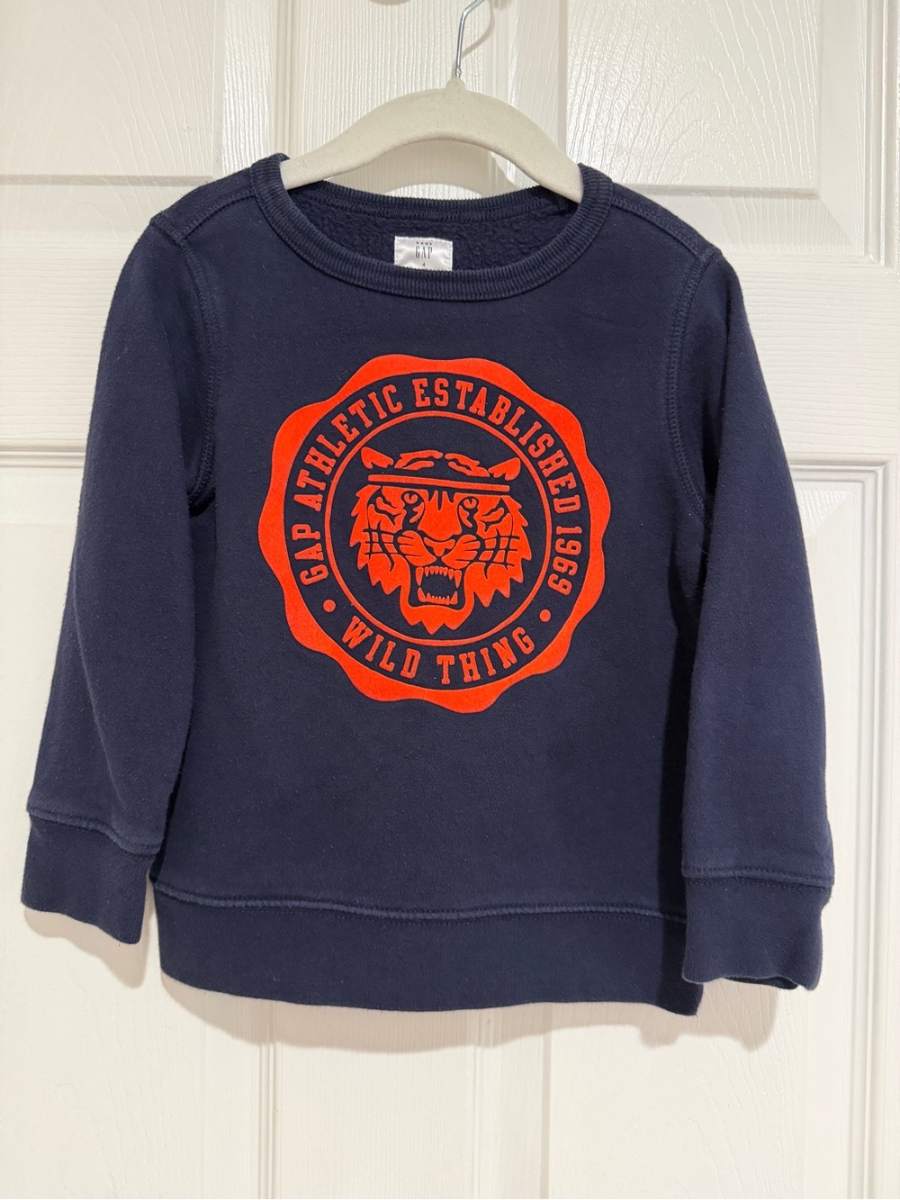 GAP Kids Navy Sweatshirt with Orange Tiger Logo